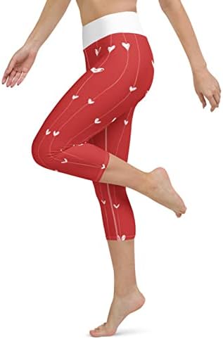 Iius Валентин хеланки за жени сакаат печатење на високи половини што трчаат по јога хеланки меки четки затегнати атлетски спортски панталони