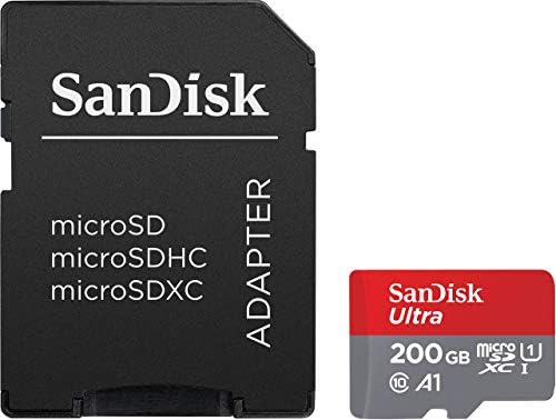Sandisk 200gb Ultra microsdxc UHS-I мемориска картичка со адаптер-100MB/s, C10, U1, Full HD, A1, Micro SD картичка-SDSQUAR-200G-GN6MA