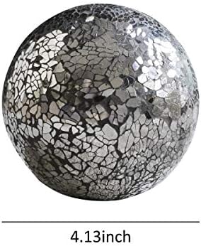 Декоративни орбити сет од 3 стаклени мозаични топки со топки со дијаметар 4 за чинии, вазни и центри на маса.