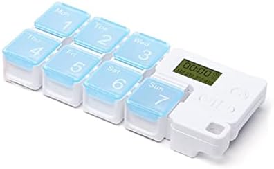 Електронски тајмер за диспензери за пилули неделно апчиња Организатор контејнер аларм кутија продавница пилула за прашина од сина боја