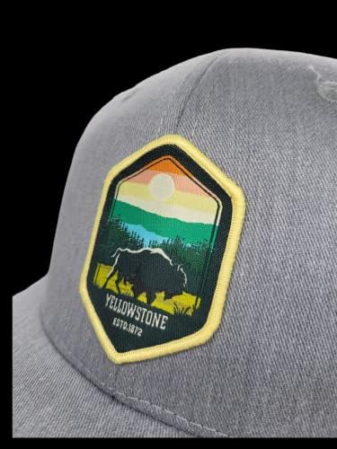 Камионерска капа на Yellowstone со национален парк ткаена лепенка