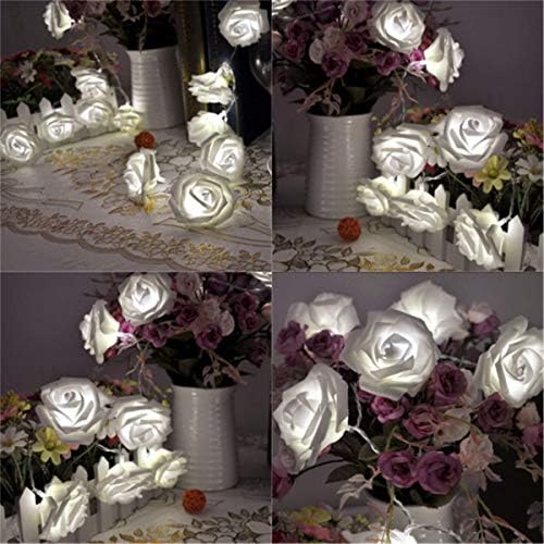 30 LED Rose Flower Fairy Light Battery Battery Battery Decorative Indoor String Lamp за Божиќ, Денот на вineубените, свадба градинарска