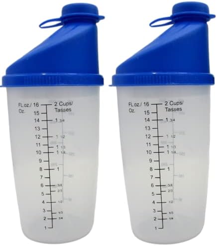 Шишиња за вода за тресење на протеини - сет од 2 16 мл секој со врвови на флип