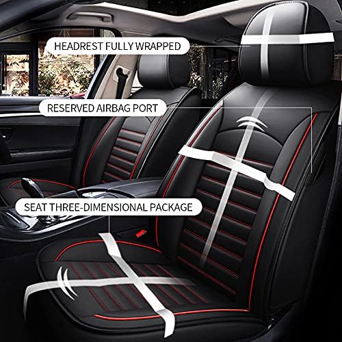 Обвивките за седиштето на автомобилот Ikabevem се вклопуваат за Dodge Dart 2013- Faux Full Set компатибилна Airbag 5 седишта водоотпорна