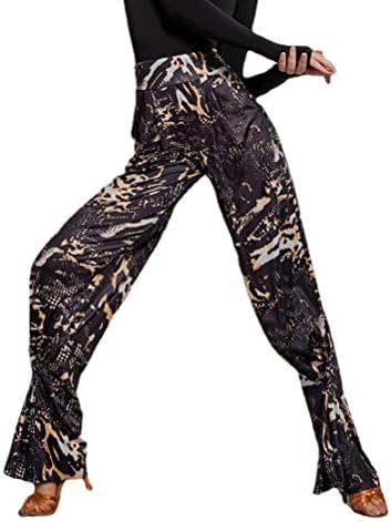 Јените Јилинфеер жени црни леопард печати латински танцувачки панталони танцуваат гаќички вежбаат облека самба танго чача