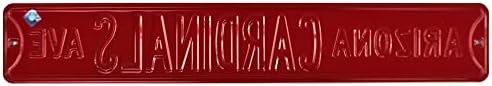 Avзона Кардинали Авенија Официјално Лиценциран Автентични Челик 36х6 Црвениот &засилувач; Црна Нфл Улица Знак