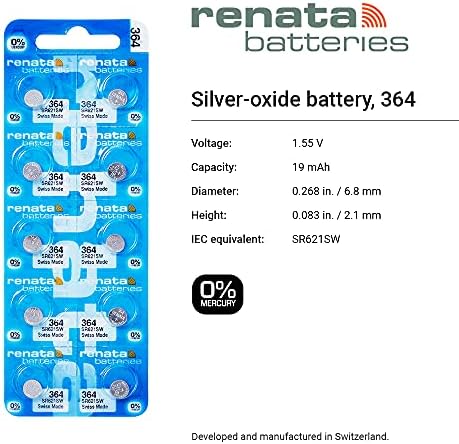 Рената 5 Х Лента од 10 Вистински Свежи 364 SR621SW Швајцарија Направи Сребро 1.55 v Батерии
