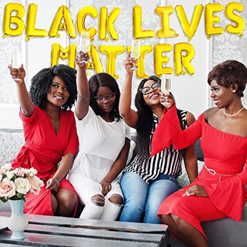 Балони „Black Lives Matter“, 18in Gold Foil Balloon JuneTeenthy Day Banner Africal Amerfor Africa American American American Black