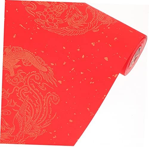 Ciieeo 2 ролни хартија за пакети кинески украси за цртање кинески калиграфија скролувајте ориз хартија слика црвена хартија хартија