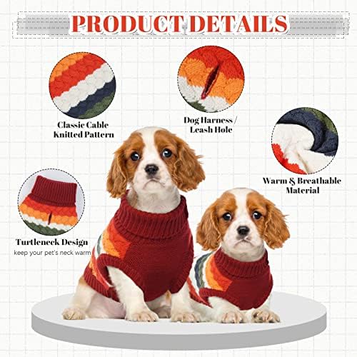 Џемпер за кучиња кусери, кабел за миленичиња плетено пулвер кутре топла облека, кучешки желки класична трикотажа со меко задебелување кучиња