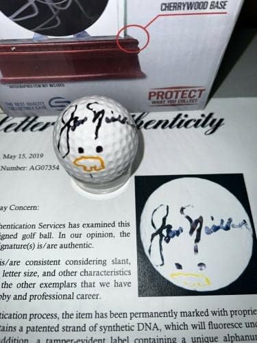 Jackек Никлаус потпиша автограм автограмско златно мечка лого Голф топка PSA LOA Нов случај - Автограмирани топки за голф