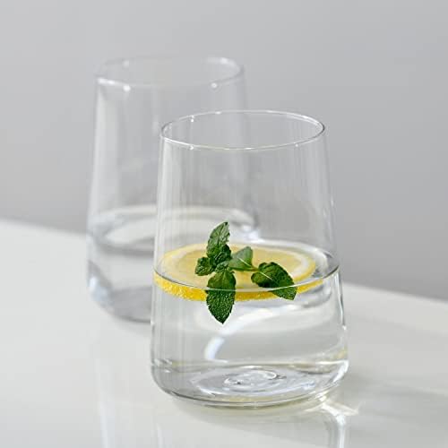 Кросно Чаши за вода, пијалоци и сокови | Елегантен дизајн | Стакло без Олово | Комплет од 6 | 16.6 fl Oz | Колекција На Бесконечност | договор