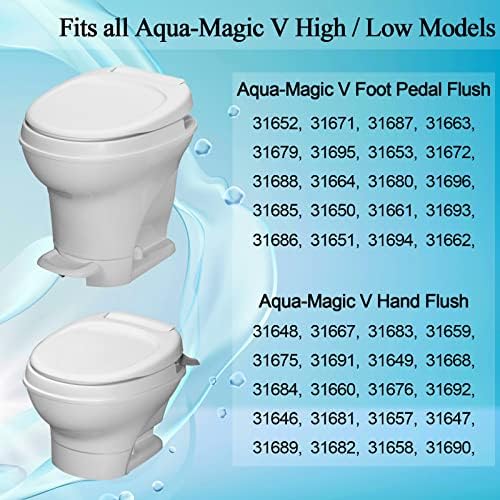 Комплет за замена на тоалетот HHQ RV, компатибилен со Thetford RV тоалетот Дел 31705, одговара на сите Aqua Magic V High и ниски модели како што