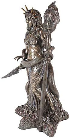 Еброс грчка божица бела волшебничка вештерка велосипеди хехат фигура во бронзена боја, завршете го Хекате Некроманија Божество магија