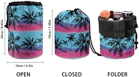 Пзукиу Хаваи Палма Торба За Шминка Со Голем Капацитет Козметичка Торба Со Врвки За Влечење Мултифункционална Преносна Кутија