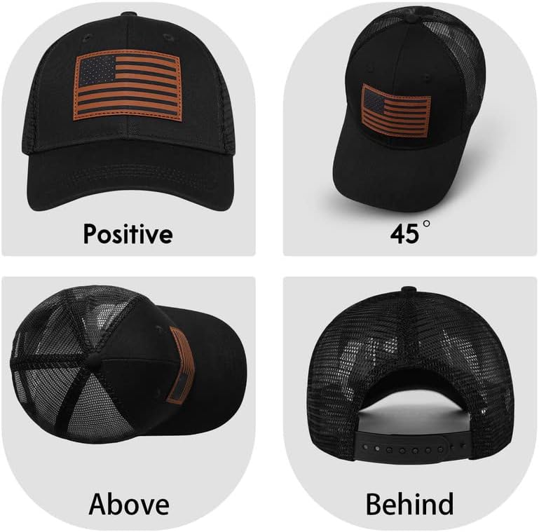 PNKVNLO риболов капа за мажи - американска капа за риболов патриотска кожна безбол капа - подароци за риболов на отворено мрежи за
