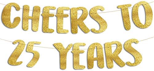 Поздрав до 25 Години Златен Сјај Банер-25-годишнина И Роденденски Украси