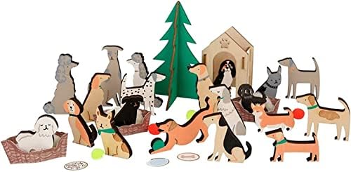 Куфер за Календар за Мачки/Кучиња, Подарок За Божиќно Одбројување За 2023 Година, Симпатичен Календар За Доаѓање На Шумски Животни,