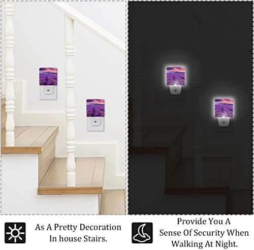 LED Rodailycay LED автоматски самрак на сензори за сензори, 2 пакувања приклучок за ноќно светло за бања, спална соба, детска соба, ходник,