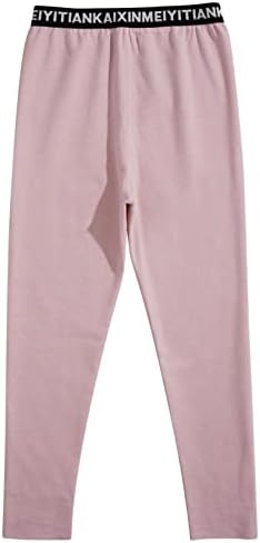 Детски девојчиња Девојки Момчиња Топлина долна облека, дното на руно, наредени хеланки долги панталони за компресија панталони темно розови 13-14 години
