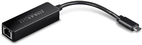 TRENDNET USB Тип-C До Gigabit Ethernet Lan Жичен Мрежен Адаптер За Windows &засилувач; Mac, Црна, TUC-ETG