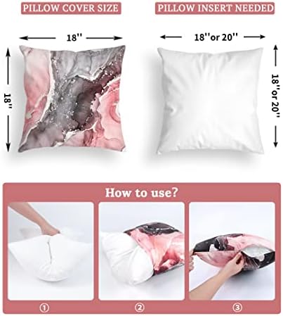 D Difaric розово фрлање перници покрива мермер руменило сиви перници декоративни фрлаат перници за фрлање модерна апстрактна кадифена перница капаче 18x18 сет од 2 за кр?