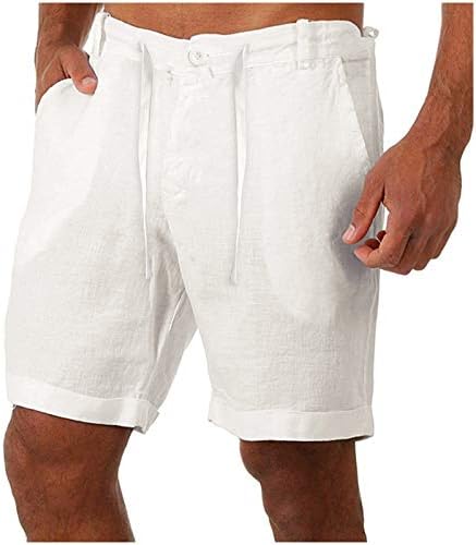 Niuqi Mens Casual Linen Shorts Summer Shorts Shater Sharto Loose Fit кратки панталони со влечење и копче