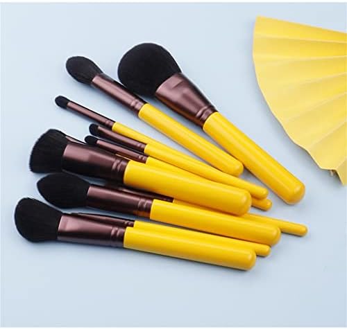 LXXSH жолти серии 11pcs синтетички четки за коса сет-лице и око козметичко пенкало-уметнички коса (боја: а, големина
