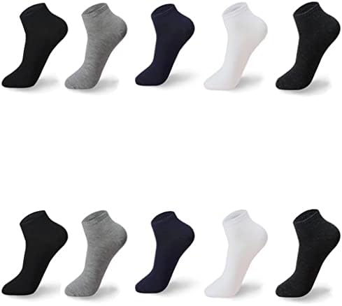 Liuzh 10 пара/чорапи за многу мажи со голема големина случајна црна бела машка памук кратки чорапи