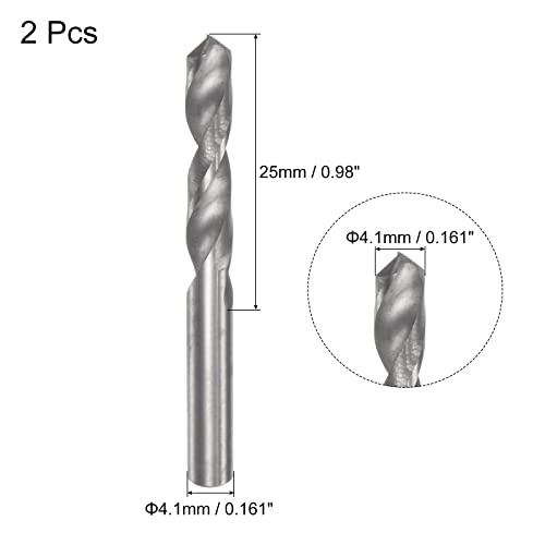 Uxcell Solid Carbide Twist Drib Bits, 4,7 mm C2/K20 Tunften carbide Straight Spiral Spiral Flutes Cuther 2pcs