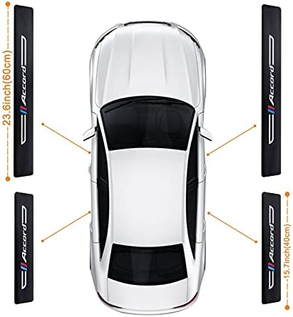 Cotree 4PCS јаглеродни влакна текстурирани кожни автомобили врата за заштита од врата, компатибилен со Honda Accord, заштитник на прагот на вратата на автомобилот, декорациј?
