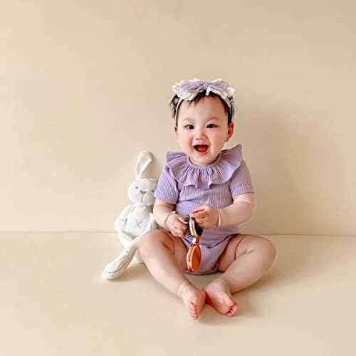 Junneng бебе момче 2 пакувања бодиски ромпер новороденче солидна руфла со долги ракави скокање летни пролетни облеки