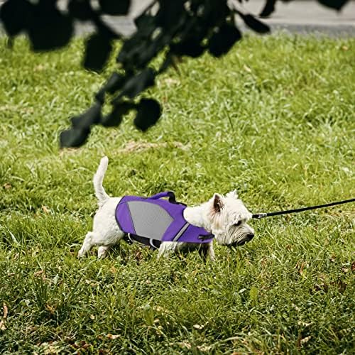 Queenивотен елек на кучиња Queenmore, висока бујна светлина кучиња животна јакна за мали и средни кучиња со рачка за спасување и кука за поводник,