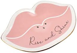 CGB Подарок за подароци „Rise and Shine“ во форма на усни кренато керамички сапунски сапун сад | Држач | СТАНД | Уредно | Организаторот