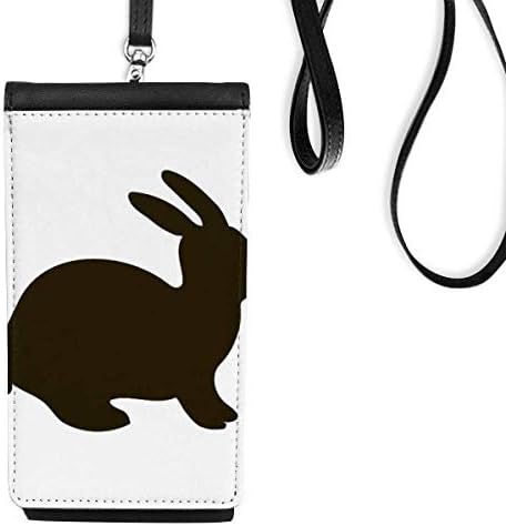 Црн зајак, портретирање на животни, чанта, виси мобилна торбичка со црна џеб