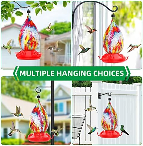 Wosnows Hummingbird Fooder for Outdoors, 26 унци Шарена полимерна пластична пластична вода за колибри за колибри за надворешни