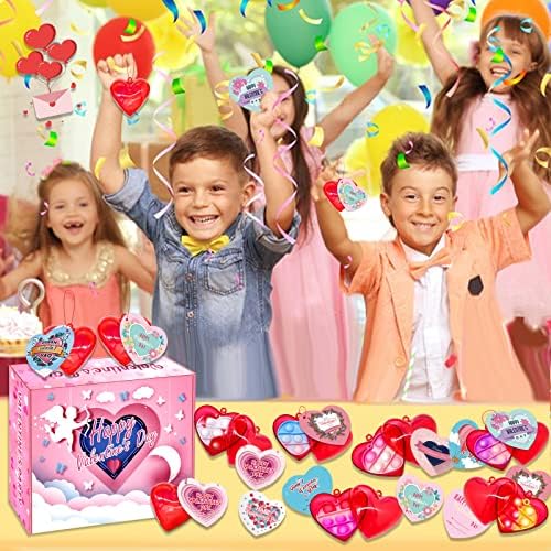 Подароци за Денот на вinesубените за деца-40 картички за в Valentубените со 72 ГОЛЕМИ ПОВЕТНИ Играчки најголемиот дел, играчки за