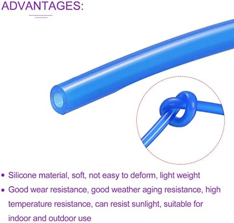 Dmiotech 3/8 ID 1/2 OD 6,6 стапки Силиконска цевка Сина индустриска силиконска цевка за пумпа за вода во воздухот