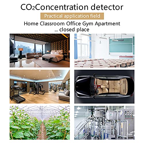 LCD дисплеј CO2 детектор за концентрација на концентрација на јаглерод диоксид Heiman сензор за квалитет на воздухот монитор