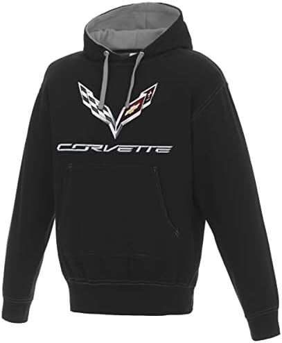 JH Design Group Men's Chevy Corvette C7 Pullover Hoodie Hoodie Red или Grey Courts