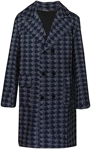 Ymosrh јакни за мажи машка британска стил цврста боја долга палто модерна топла волнена мантил мантил мода мода