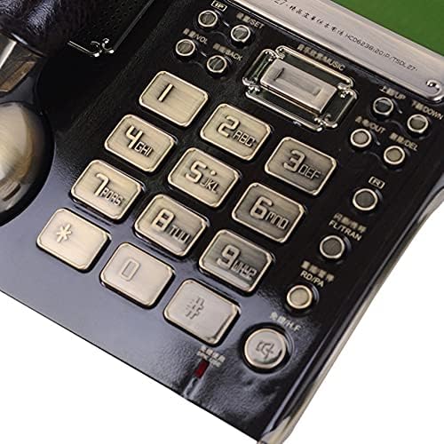 PDGJG CORDED телефон со лична карта, функција за аларм, доверливо бирање Европски антички гроздобер фиксни телефонски телефон за дома