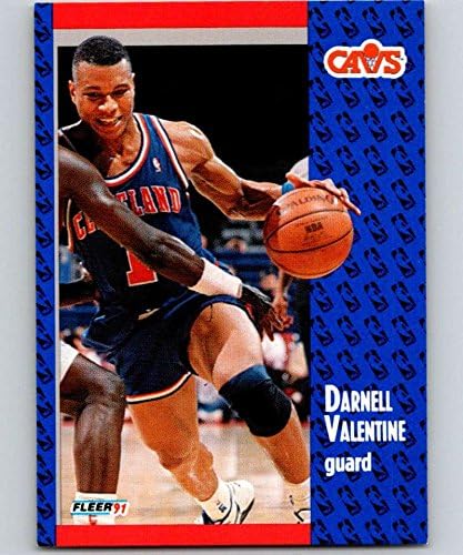 1991-92 Флеер серија 1 кошарка 39 Дарнел Валентин Кливленд Кавалирс Официјална картичка за трговија во НБА