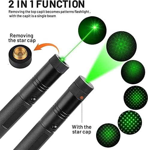 Зелена Ласерски Покажувач Висока Моќност, [Материјал Надградба] Ласерски Покажувач пенкало[2000 метри] Зелена Лазер Покажувач Полнење