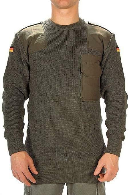 Оригинален германски Армиски Пуловер Од Командо Џерси Маслинесто Зелен Џемпер Мешавина Од Волна