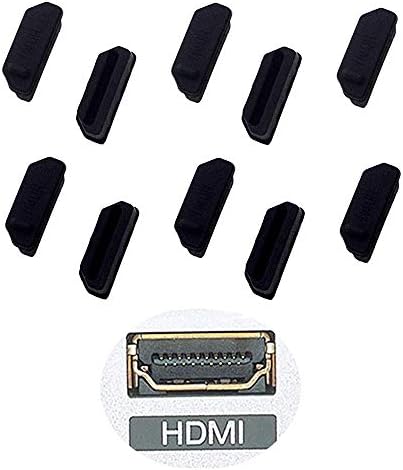 СИЛИКОНСКИ 10 парчиња HDMI Приклучоци За Покривање На Прашина Заштитник Капа За Затворач За Женска Порта Црна За ТВ,Компјутер, Други Уреди.
