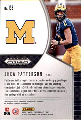 2020 Panini Prizm Draft 138 Shea Patterson Draft Picks Michigan Wolverines RC RC Rookie Football Trading Card