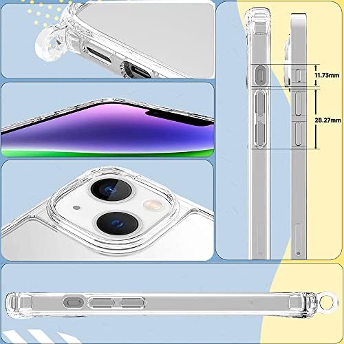 FOQENCCI Clear Case за iPhone 13 Lanyard Phone Case за iPhone 13 со прилагодлива лента за вкрстување, транспарентен TPU + тврд
