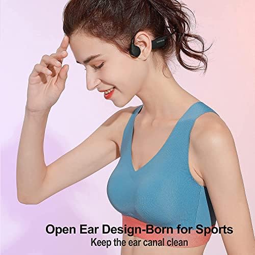 Слушалки за спроводливост на коските на Наенка, слушалки за отворено уво со Bluetooth 5.0 со MIC, IPX6 водоотпорни безжични слушалки