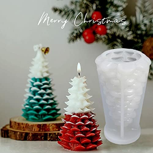 Zqysing Clend Candle Candle, 3Д Божиќно дрво силиконски мувла за епоксидна смола за леење сапун за дома